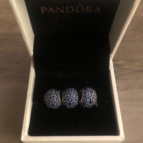 Pandora Blue Droplets Bead Charms - Picture 2 of 6